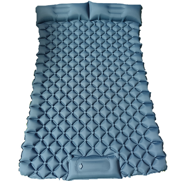 户外双人充气睡垫野营防潮垫TPU+复合面料按压式充气垫(40D尼龙)