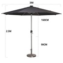太阳能LED灯条伞USB充电中柱伞伞骨发光直杆伞灯光模式可调庭院伞