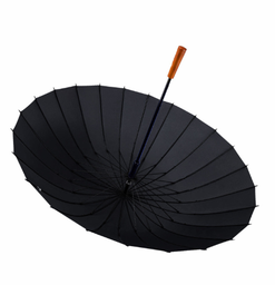25.5 inch 24K Long Handle Straight Rod Men's Vintage Wood Handle Umbrella