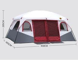 430×305×205cm大号露营帐篷8-12人两房帐篷